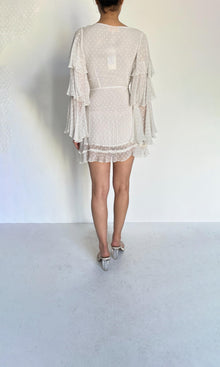 Rococo Sand | Inv Viscose Chiffon Short Dress | White
