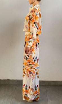 Womens | Jill Viscose Natural Crepe Pants | White Multi