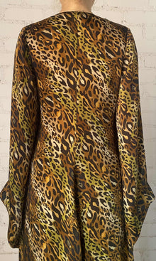 Womens | Kye Viscose Satin Cape | Black Brown Multi