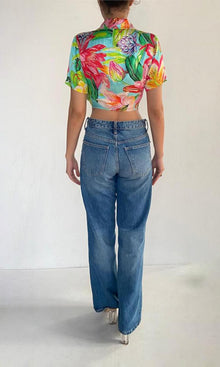 Womens | Lora Charmeuse Silk Top | Multi Color