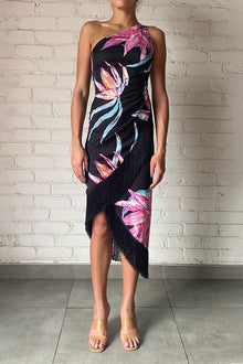 Margo Strapless Long Dress | Black/Multi