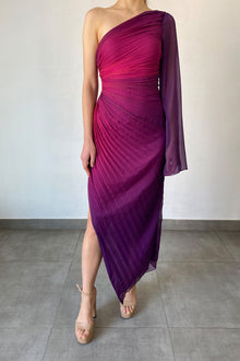 One-Shoulder Long Dress | Pink/Purple