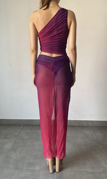 Womens | Paige Polyester Chiffon Long Skirt | Purple Multi