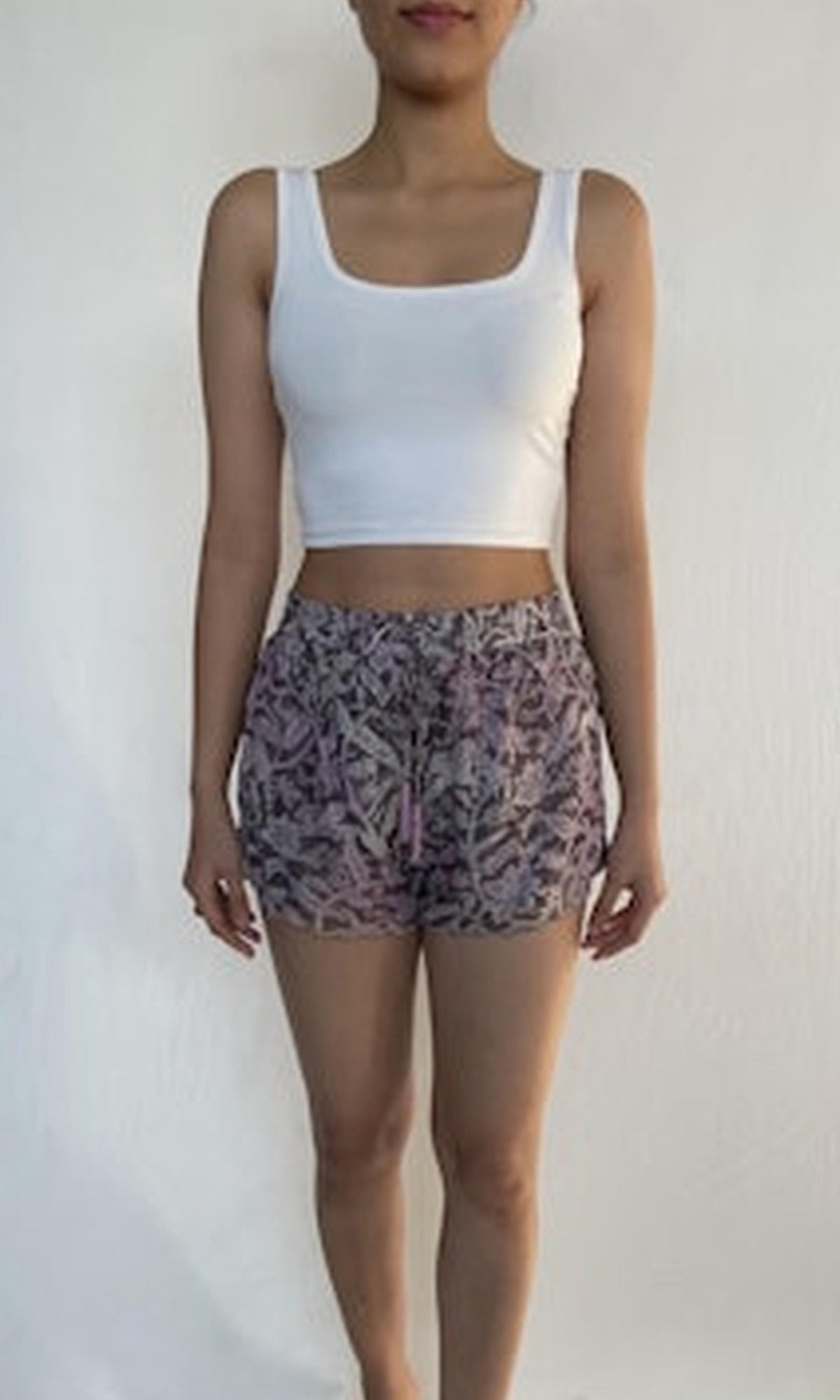 Rococo Sand | Paola Viscose Georgtte Lurex Shorts | Purple