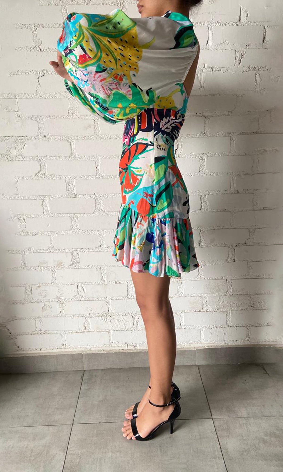 Womens | Quinn Polyester Crepe Short Dress | Multi