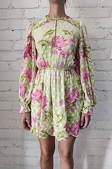 Short Dress | Green/Lotus