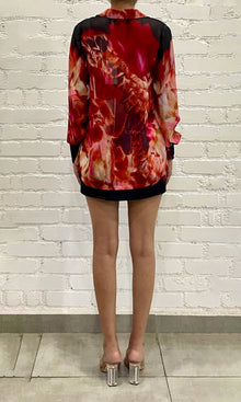 Rococo Sand | Shia Viscose Flat Chiffon Shirt | Black Pink Multi