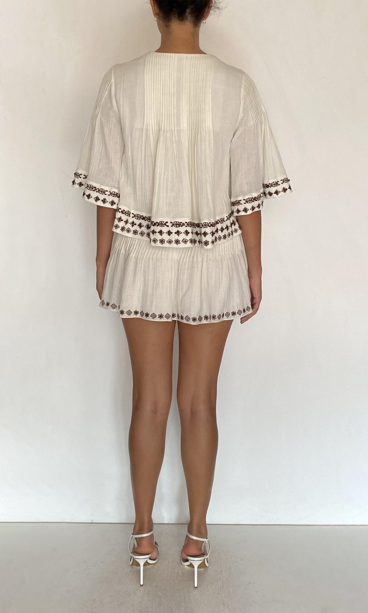 Womens | Taz Double Gauze Pintuck Skirt | White
