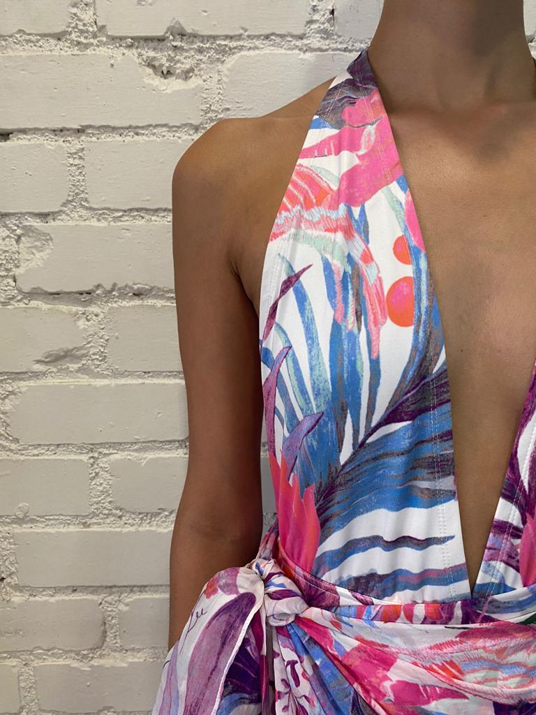 Bodysuit | Pink/Purple Tropical