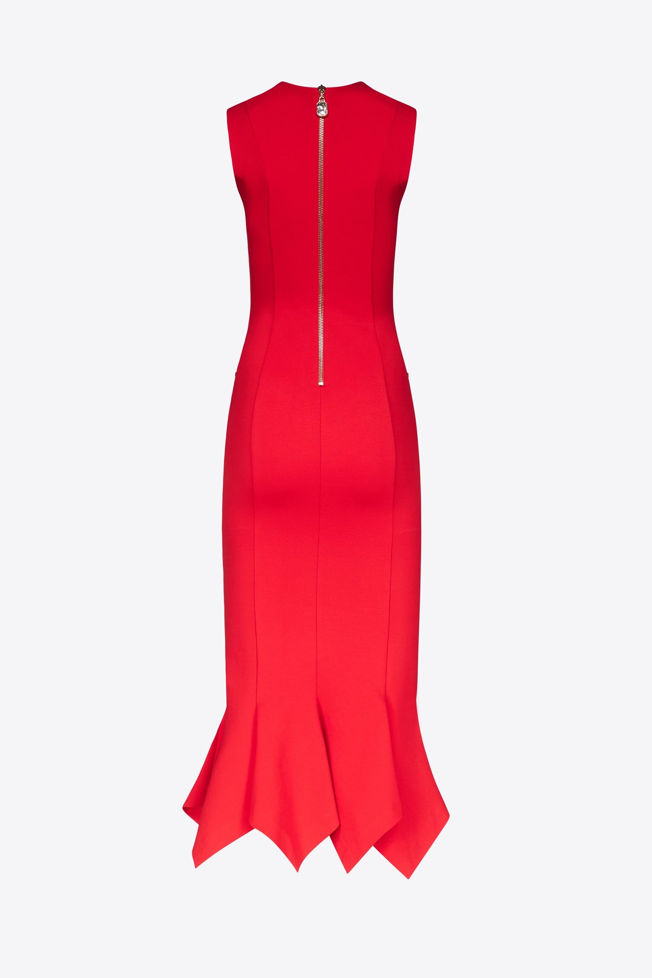 Handkerchief Zipper Midi Dress | Carmine