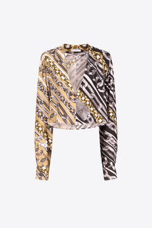 Chain Printed Crystal Link Blouse | Multi