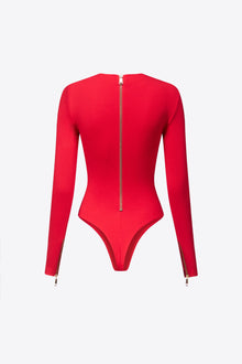 Long Sleeve Zipper Bodysuit | Carmine