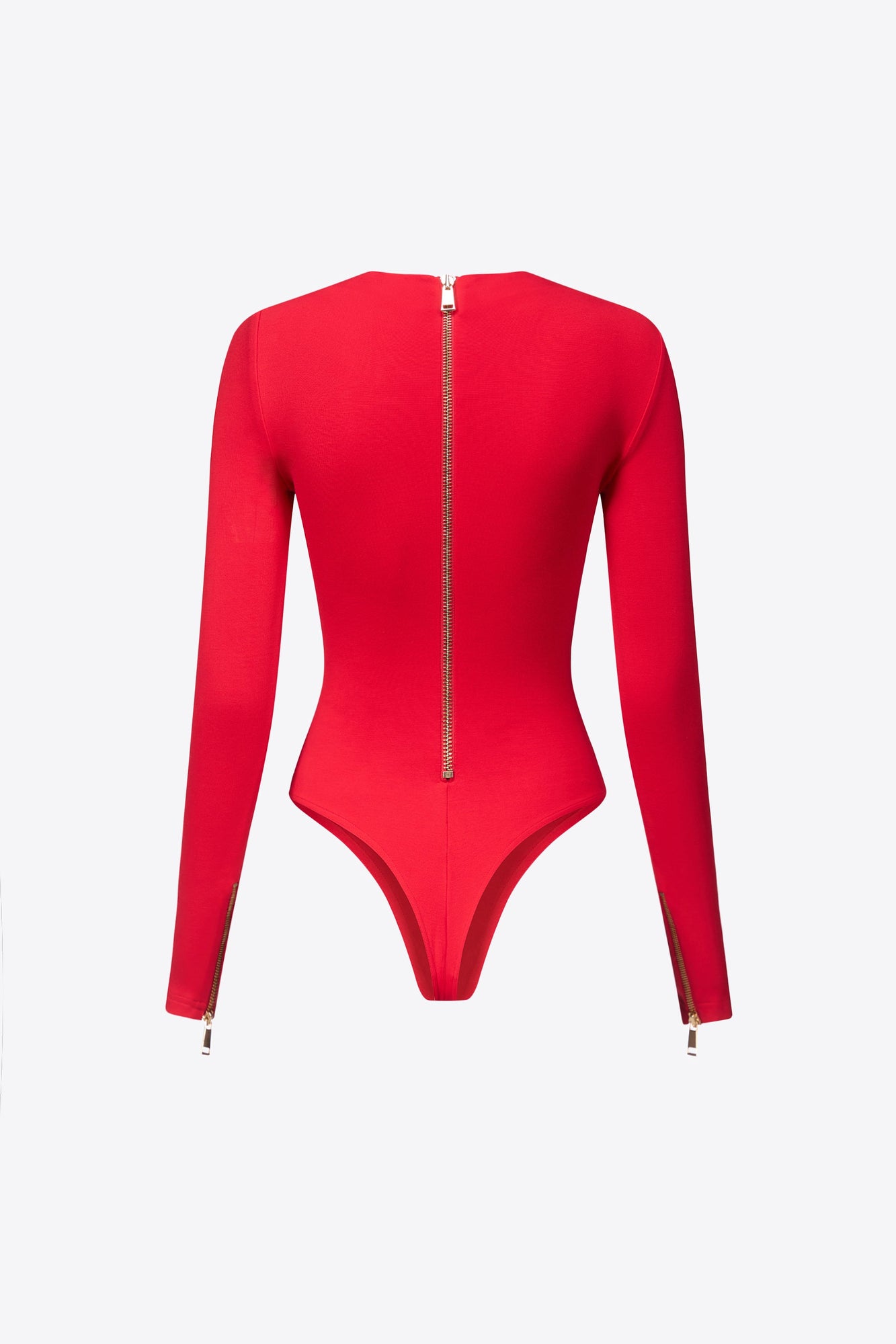 Long Sleeve Zipper Bodysuit | Carmine