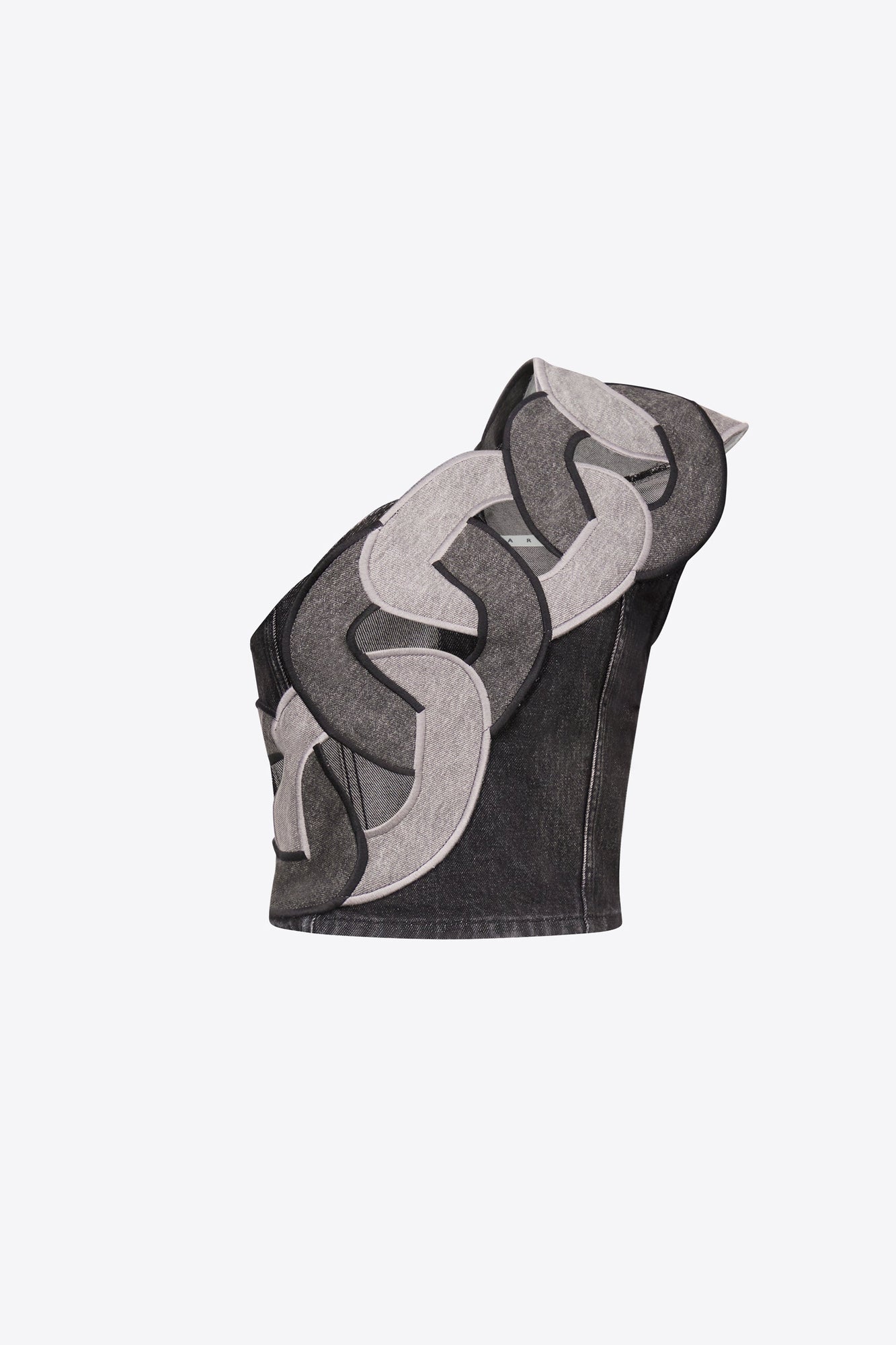 Chain Cutout Off Shoulder Top | Grey Multi