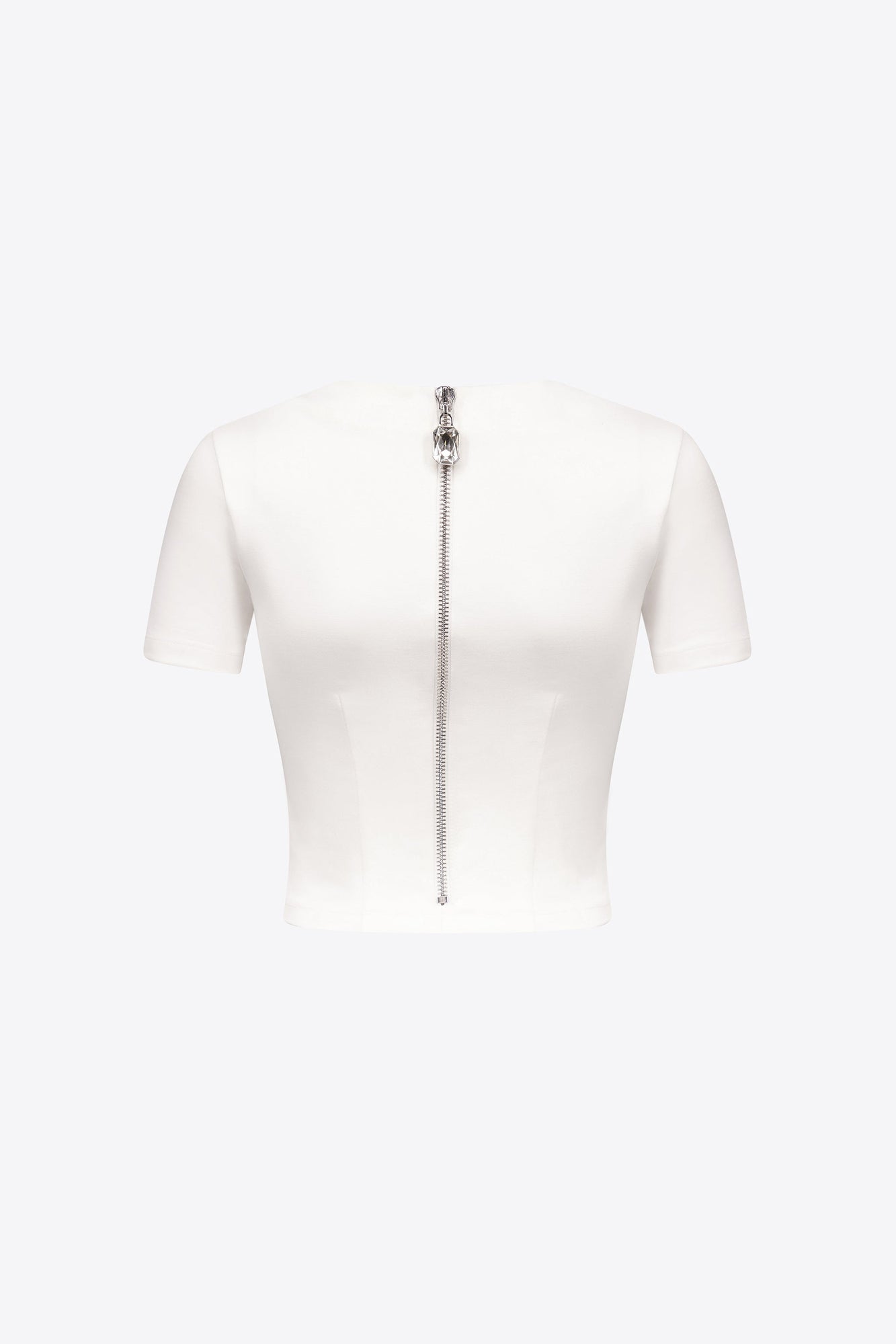 Zipper Bustier Cup T-Shirt | White