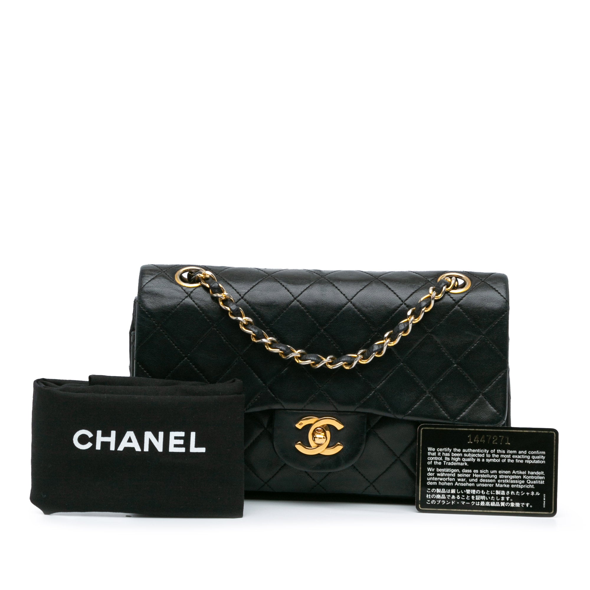 Chanel | Pre-Owned Small Classic Lambskin Double Flap - II | Black