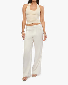 Scoop Neck Halter Tank | Ivory