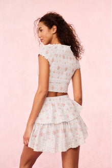 Ruffle Mini Blue Floral Skirt | Skylight  Blue