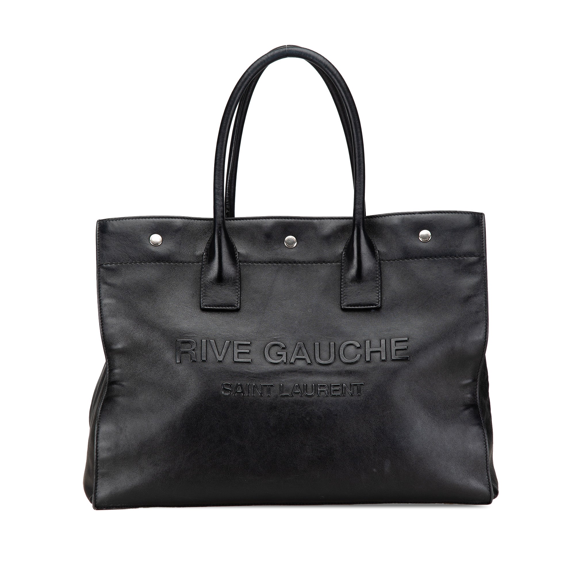 Saint Laurent | Pre-Owned Small Smooth Calfskin Rive Gauche Tote | Black
