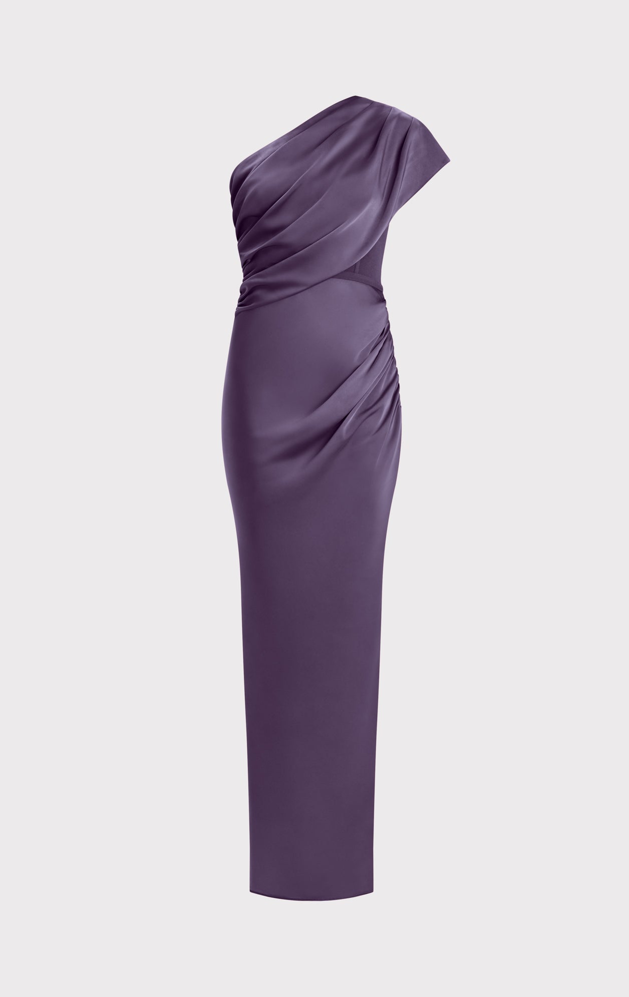 Ruched Woven Combo Gown | Plum