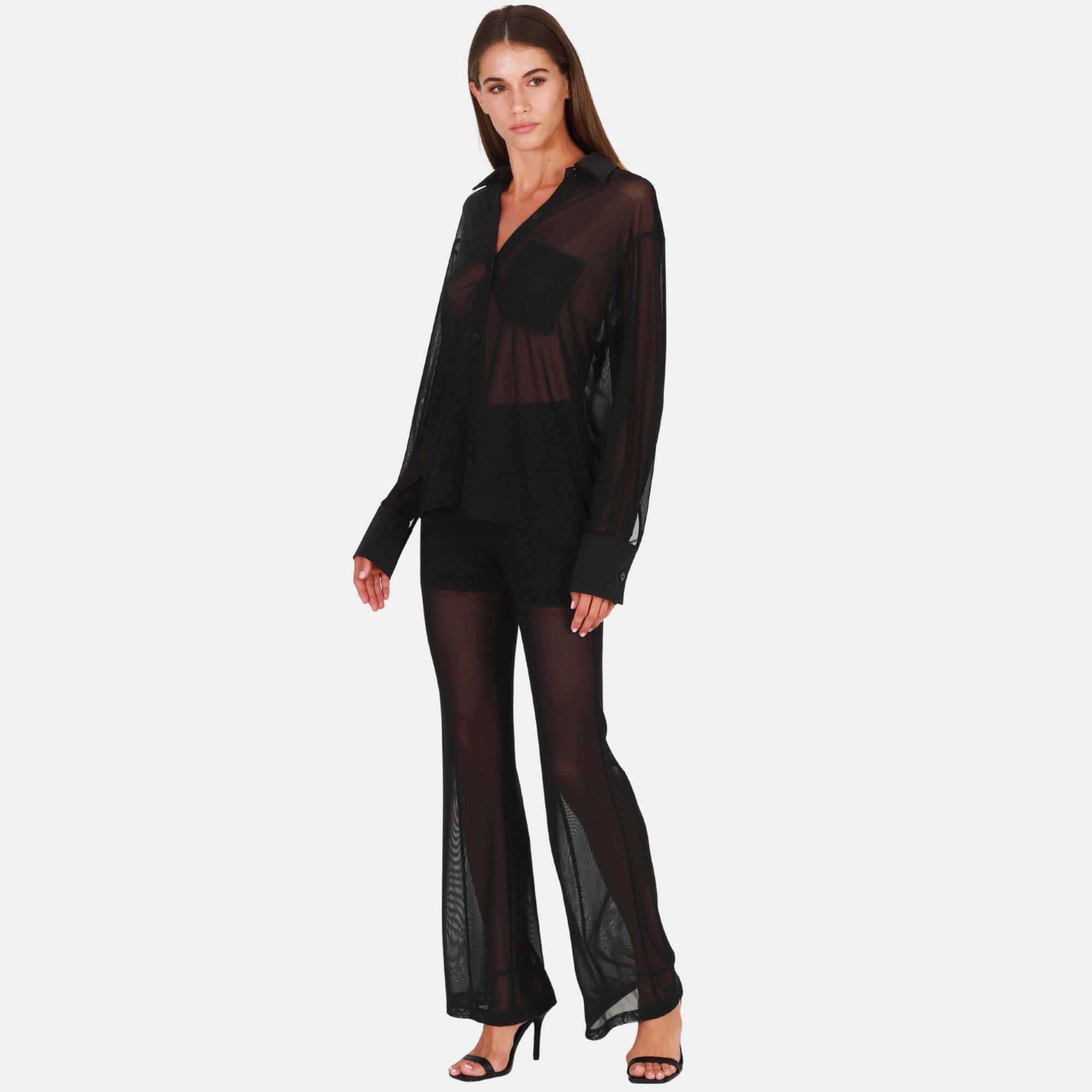 OW Collection RYAN Sheer Pants Pants 002 - Black Caviar