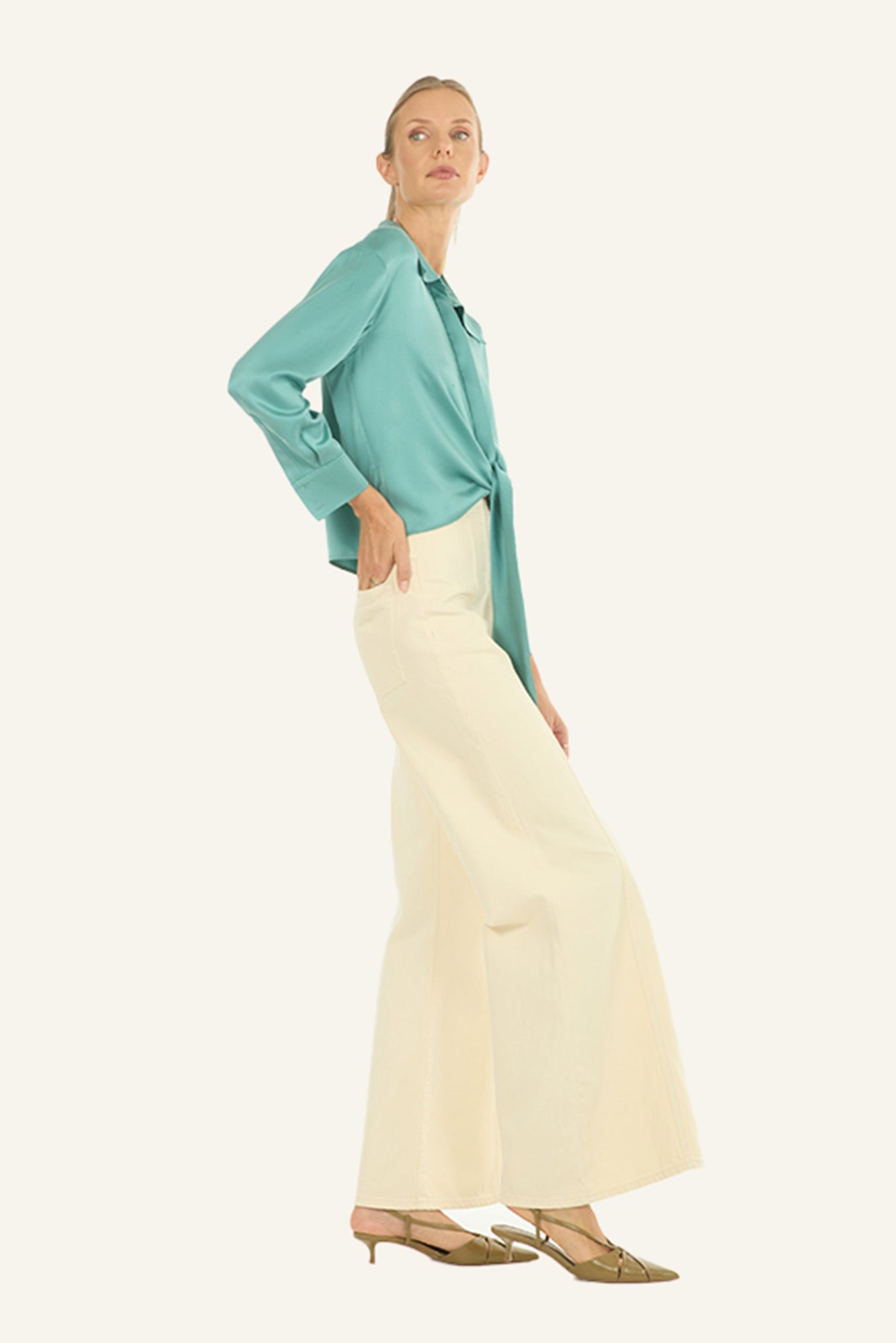 Rae Top | Cyan Green