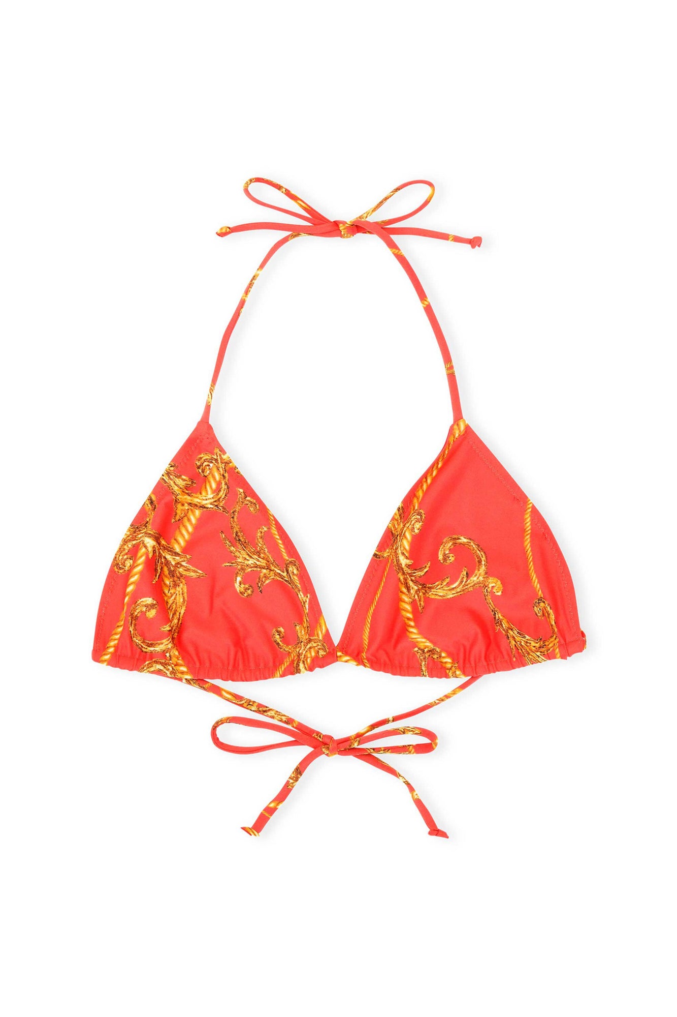 Recycled Printed String Bikini Top | High Risk Red