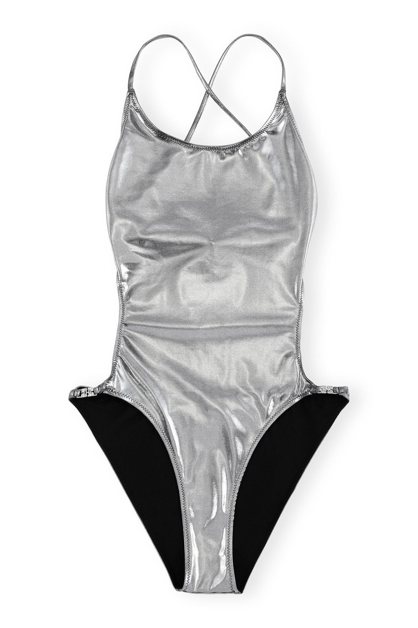 Recycled Shine String Swimsuit | Silver
