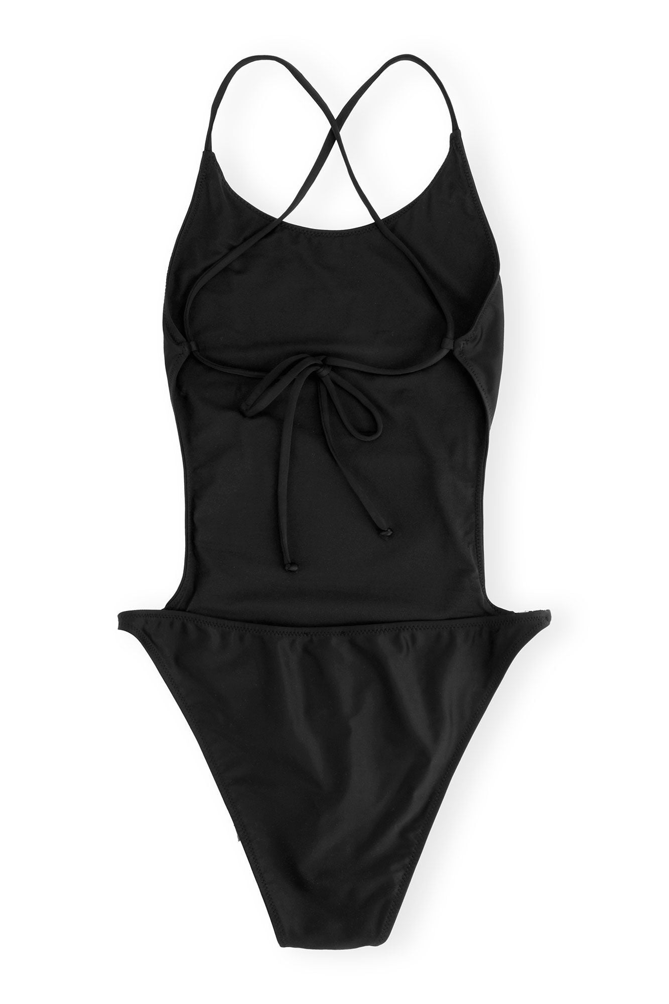 Recycled Solid String Swimsuit | Black