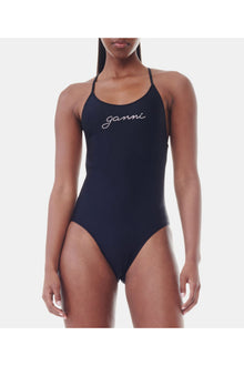 Recycled Tie String Swimsuit | Black
