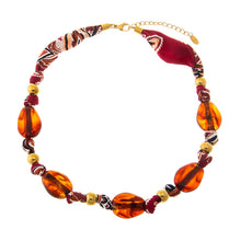 Bandana Beaded Amber Necklace - Adina's Jewels