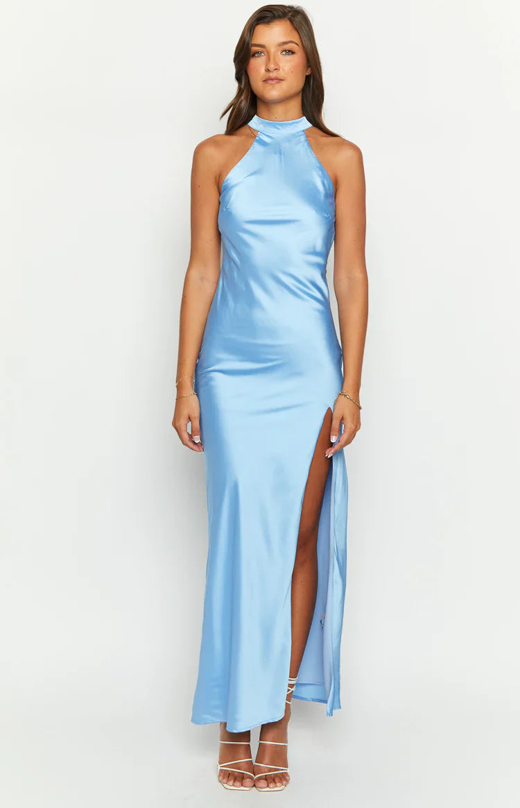Reese Satin Maxi Dress | Blue