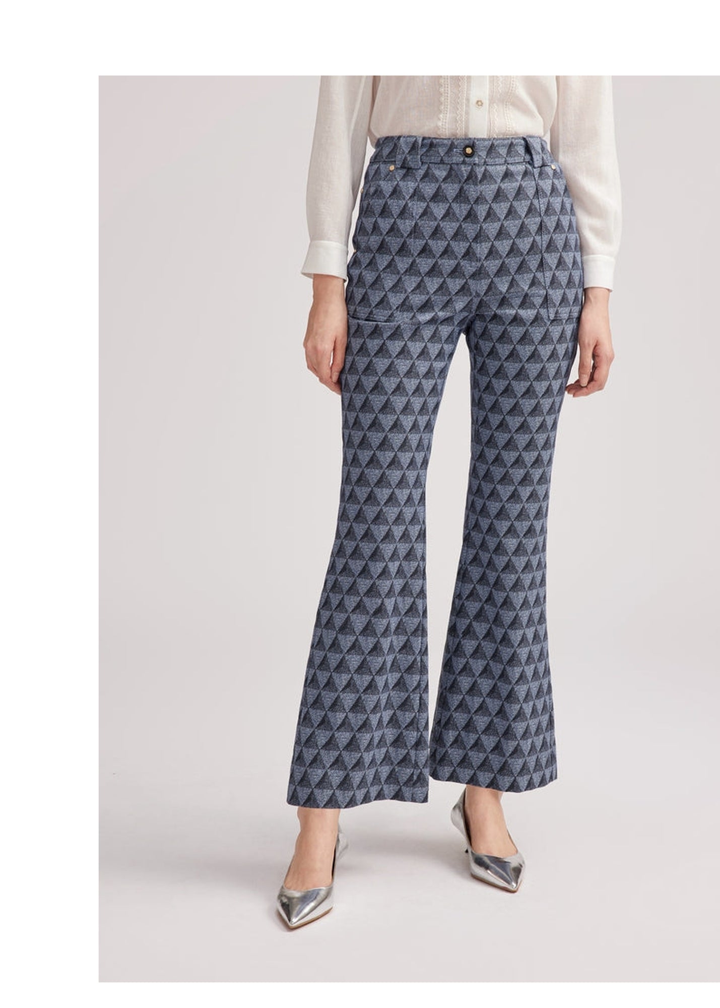 Retro Flared Pants | Blue