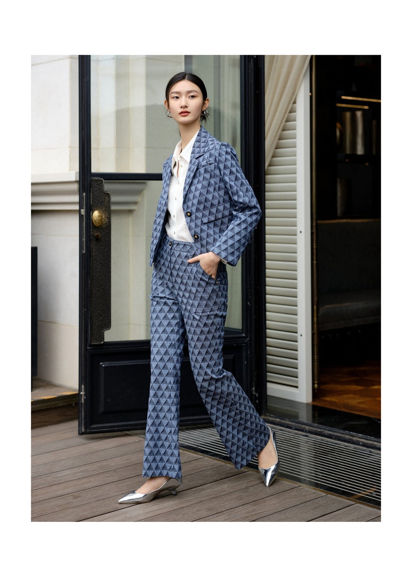 Retro Flared Pants | Blue