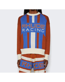 Rhude | Men | Pavil Knit Crewneck | Brick x Blue