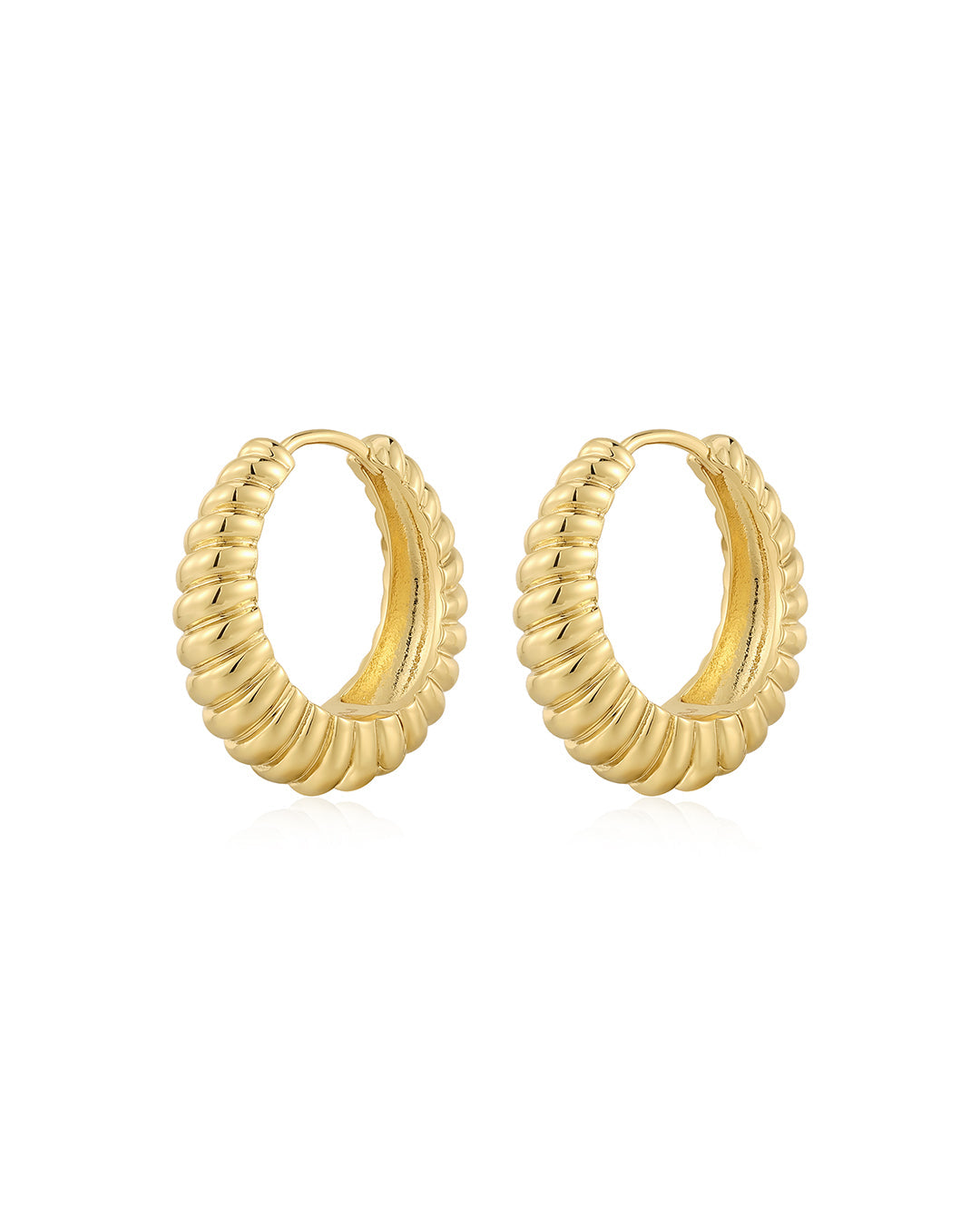 Ridged Marbella Hoops - Gold | Plated Gold