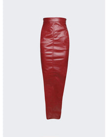 Rick Owens | Women | Dirt Pillar Denim Maxi Skirt | Cardinal Red