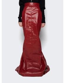 Rick Owens | Women | Dirt Pillar Denim Maxi Skirt | Cardinal Red