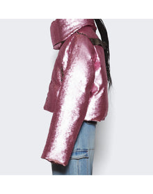 Rick Owens | Women | Funnel Neck Down Jacket | Dust Pink
