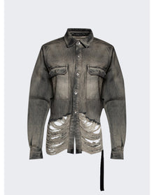 Rick Owens DRKSHDW | Women | Giacca Denim Cropped Overshirt | Grey