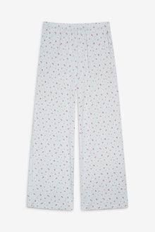 Rory Cotton Sleep Pants in Blue with Pink Floral Malibu Meadow Print 
