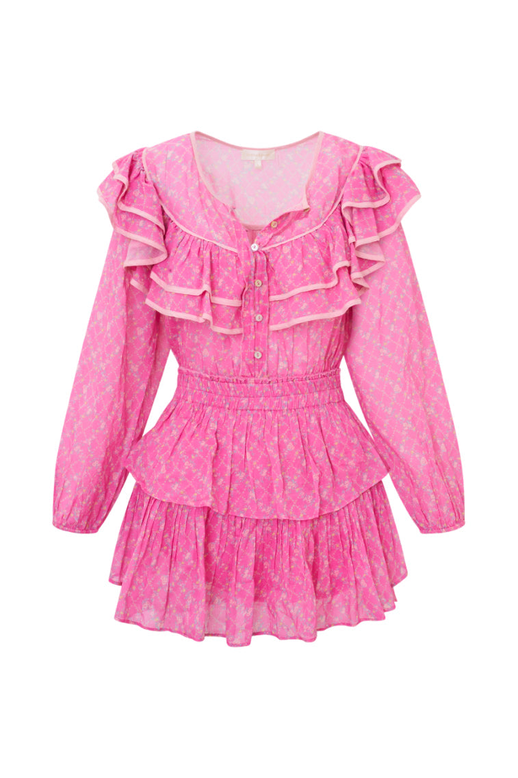 Rosamina Re-Edition Floral Mini Dress | Fuchsia Berry