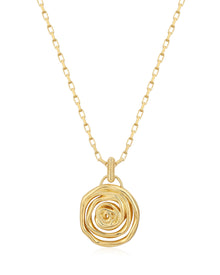 Rosette Coil Pendant Necklace - Gold | Plated Gold