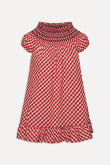 Ruby Gingham Babydoll Dress Cherry Picnic