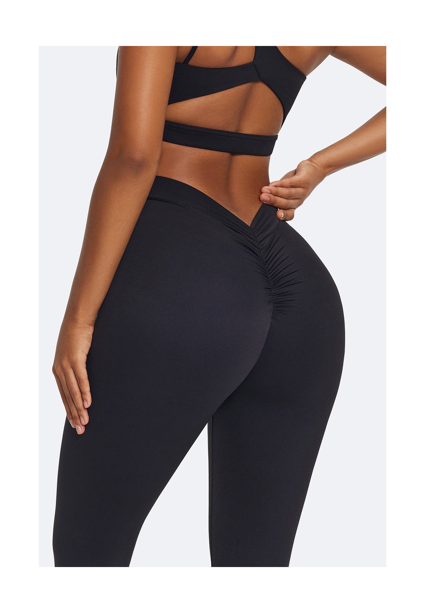 Ruched High-Waisted Leggings | Black
