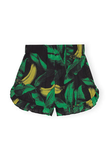 Ruffled Beach Shorts | Banana Tree Black