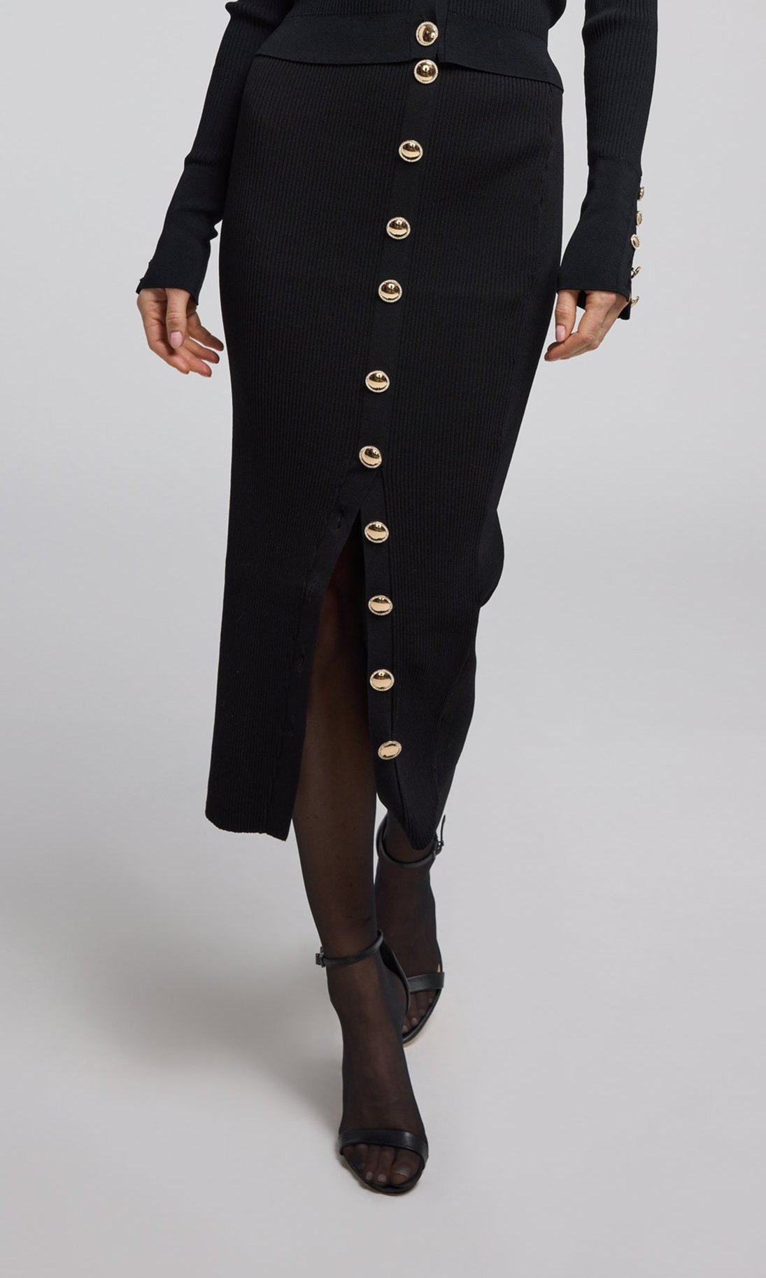 Addie Rib Skirt | Black