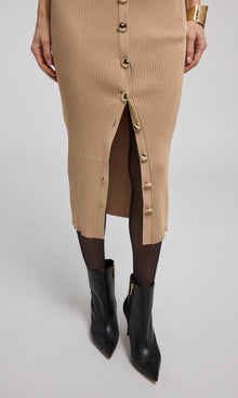 Addie Rib Skirt | Camel