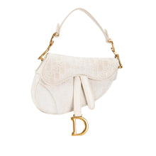 Dior | Pre-Owned Mini Oblique Canvas Saddle Bag | White