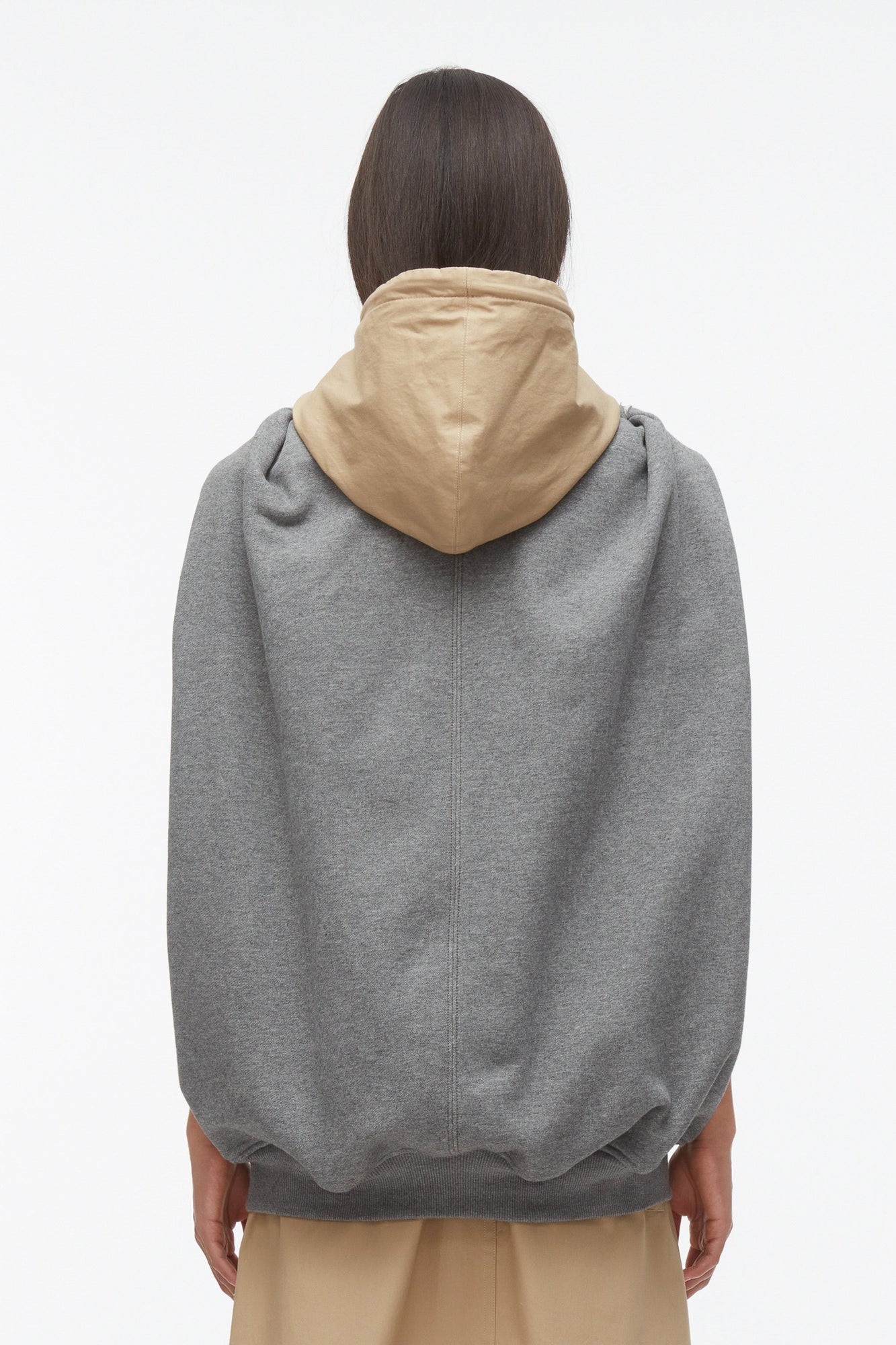 NY Lover Reversible Sleeveless Hoodie | Medium Heather Grey/Khaki